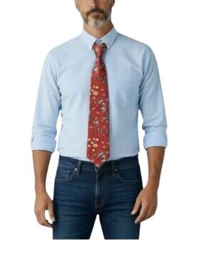 Stagg Red Tropical Fish Print Tie